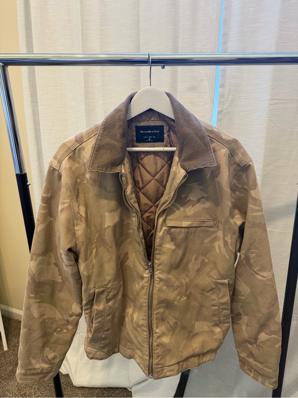 Abercrombie & Fitch Men's Tan Camo Jacket
